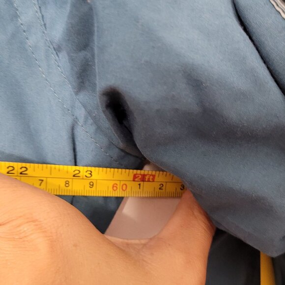 Club International Y2K Teal Blue Windbreaker Jacket Snap Zip Front Retro Small - Picture 10 of 12